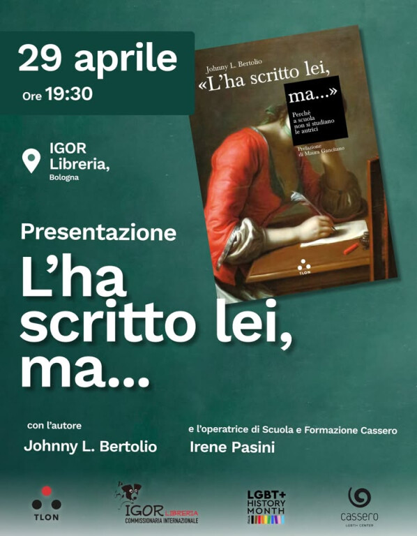 copertina di L'ha scritto lei, ma.... Perché a scuola non si studiano le autrici