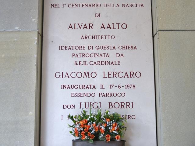 Lapide murata per il centenario di Alvar Aalto - Riola di Vergato (BO)