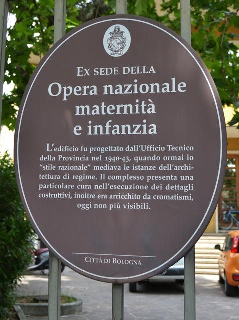 Ex sede della Opera nazionale maternità e infanzia - cartiglio