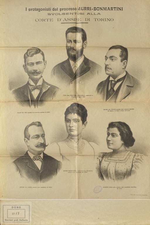 immagine di I protagonisti del processo Murri-Bonmartini (manifesto, 1904)