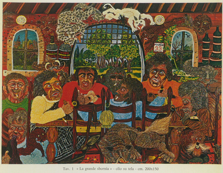 immagine di La Via Crucis degli ubriachi dipinta in quattordici tele dal pittore Nerone (1975)