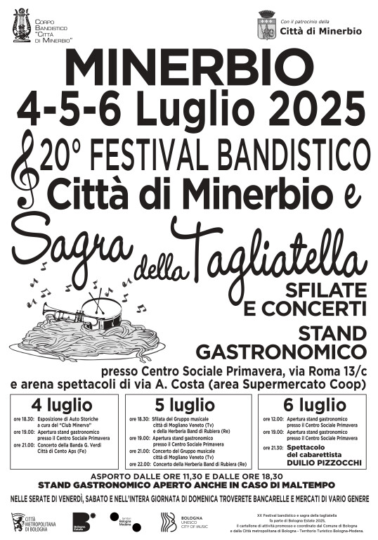 copertina di Festival Bandistico Città di Minerbio e Sagra della Tagliatella