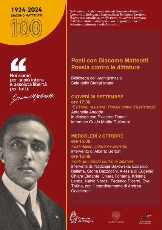 image of Poeti con Giacomo Matteotti - Poesia contro le dittature