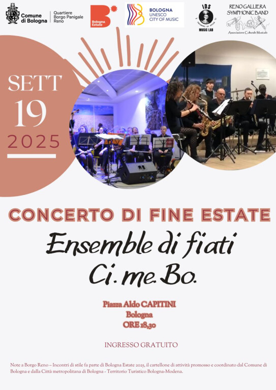 copertina di Concerto di fine estate del Ensemble di fiati Ci.me.Bo.