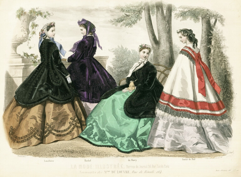 Figurini per mode del sec. XIX, tratti da "La Mode Illustrée"