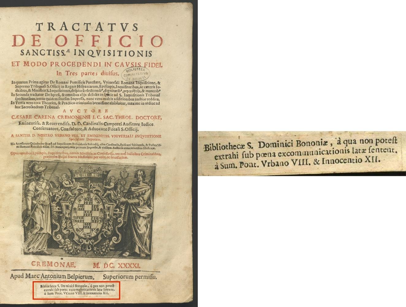 Cesare Carena, Tractatus de officio sanctissimae inquisitionis (1641)