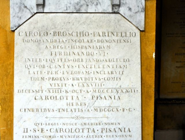 Tomba del cantante Farinelli
