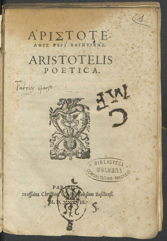 image of Aristotele, Peri poietikes (1538)