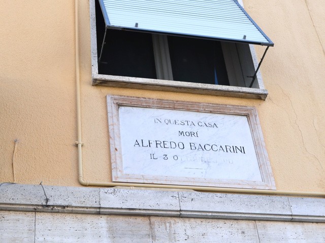 Lapide sulla casa dove morì A. Baccarini 