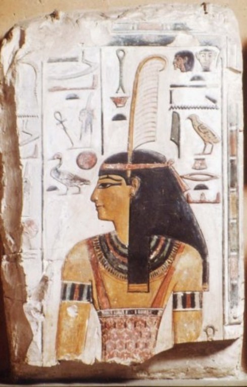 Museo Egizio di Firenze, Rilievo dipinto raffigurante la dea Maat.jpg