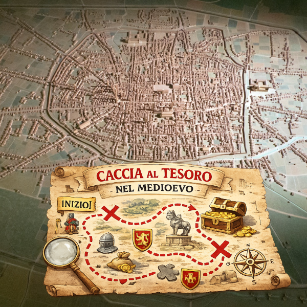 copertina di Caccia al tesoro. Gioco per famiglie al Museo Civico Medievale