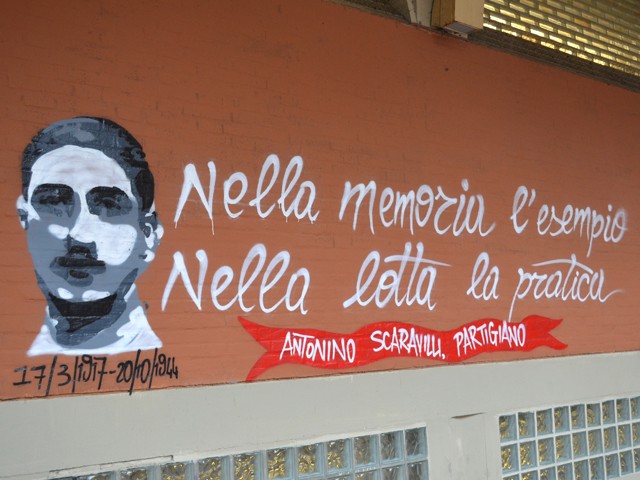 Murale dedicato al partigiano Antonino Scaravilli 