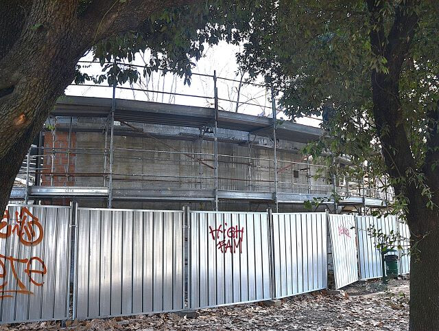 Il cantiere del nuovo padiglione