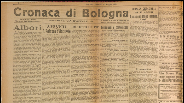 immagine di La cronaca bolognese dell'«Avanti!»