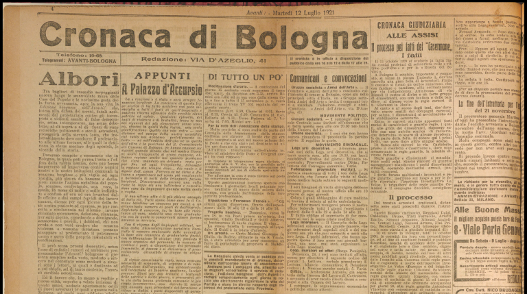 image of La cronaca bolognese dell'«Avanti!»