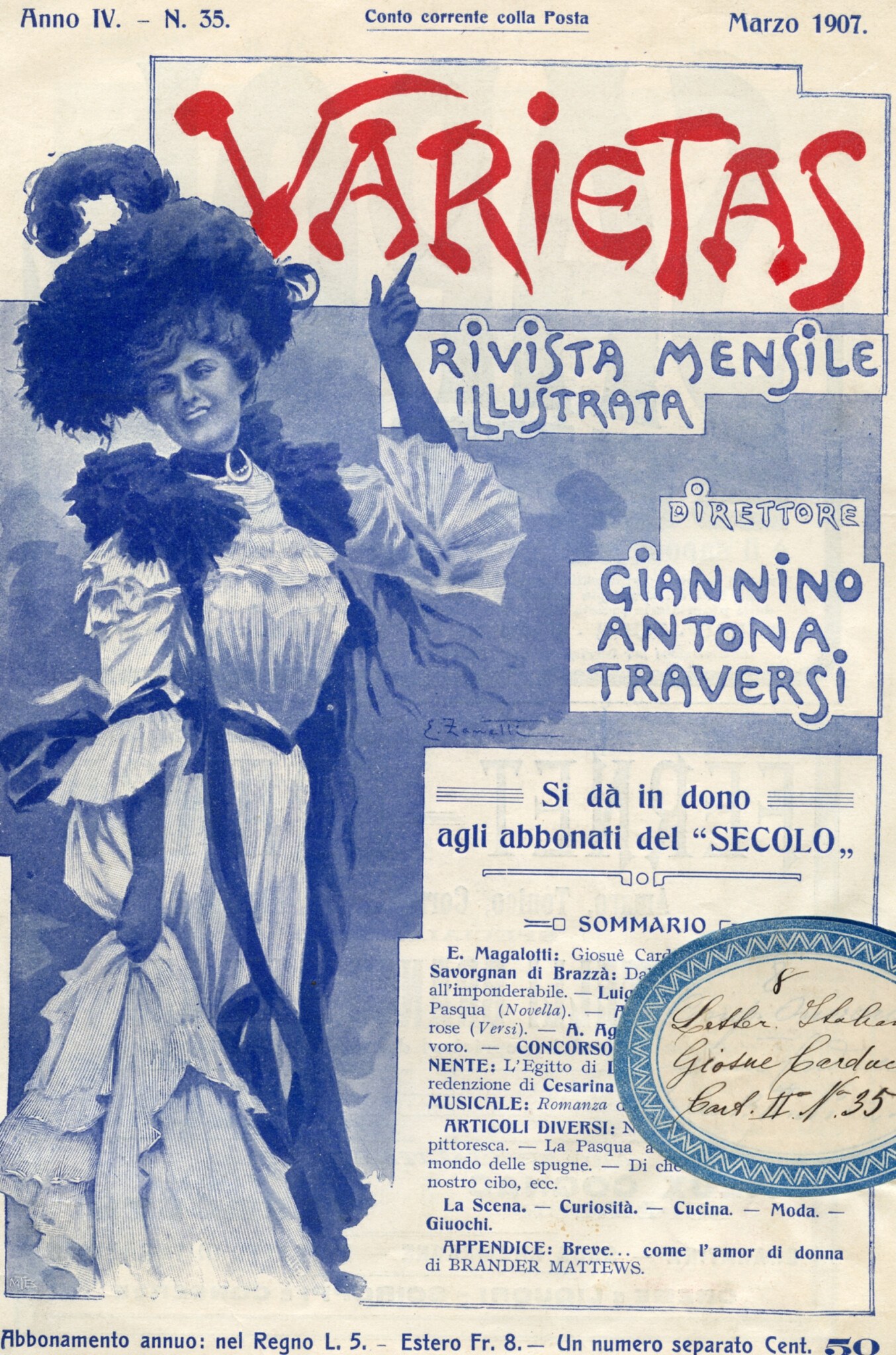 copertina di VARIETAS. Rivista illustrata
