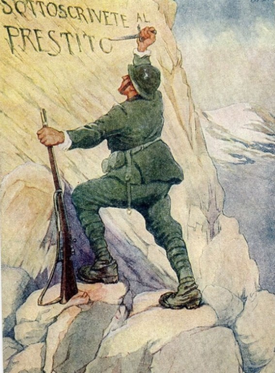 Cartoline illustrate relative alla guerra ed ai prestiti di guerra