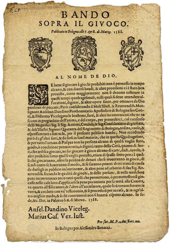 Bando sopra il giuoco