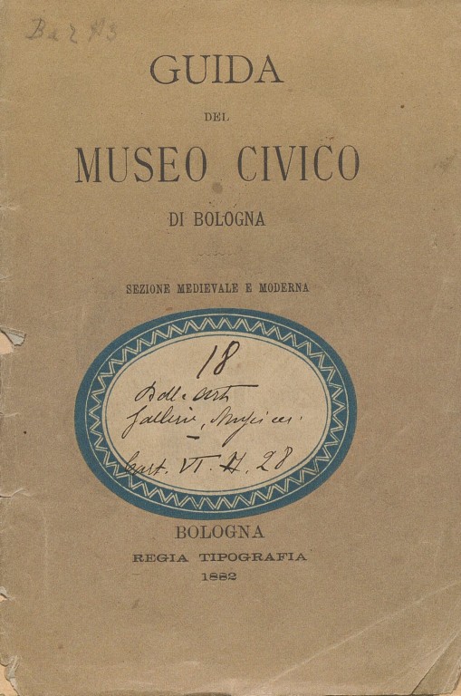 copertina di Guida del museo civico di Bologna. Sezione medievale e moderna