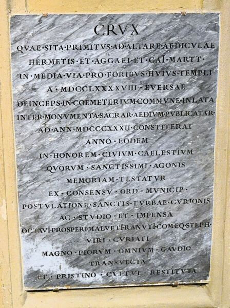 Iscrizione dettata da Filippo Schiassi