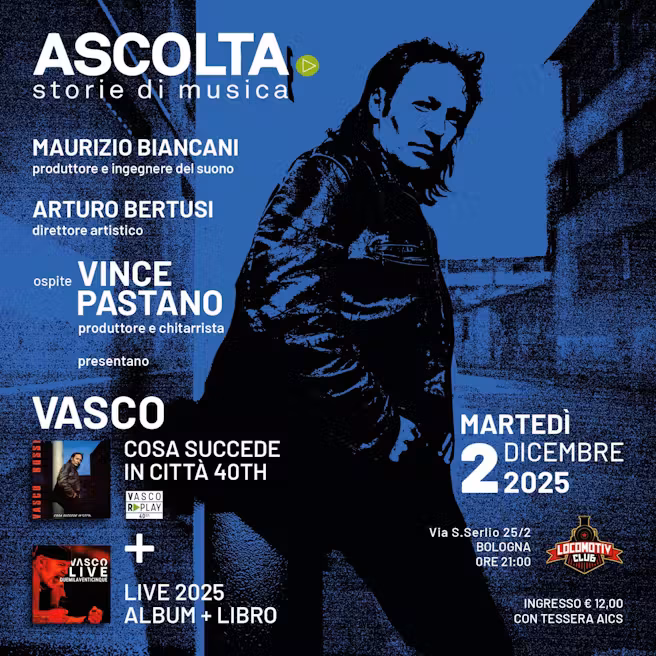 immagine di Ascolta. Storie di Musica: VASCO – Cosa Succede in Città 40th