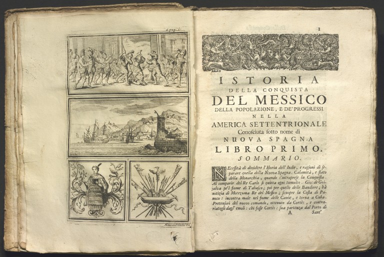 copertina di Antonio de Solis, Istoria della conquista del Messico (1715)