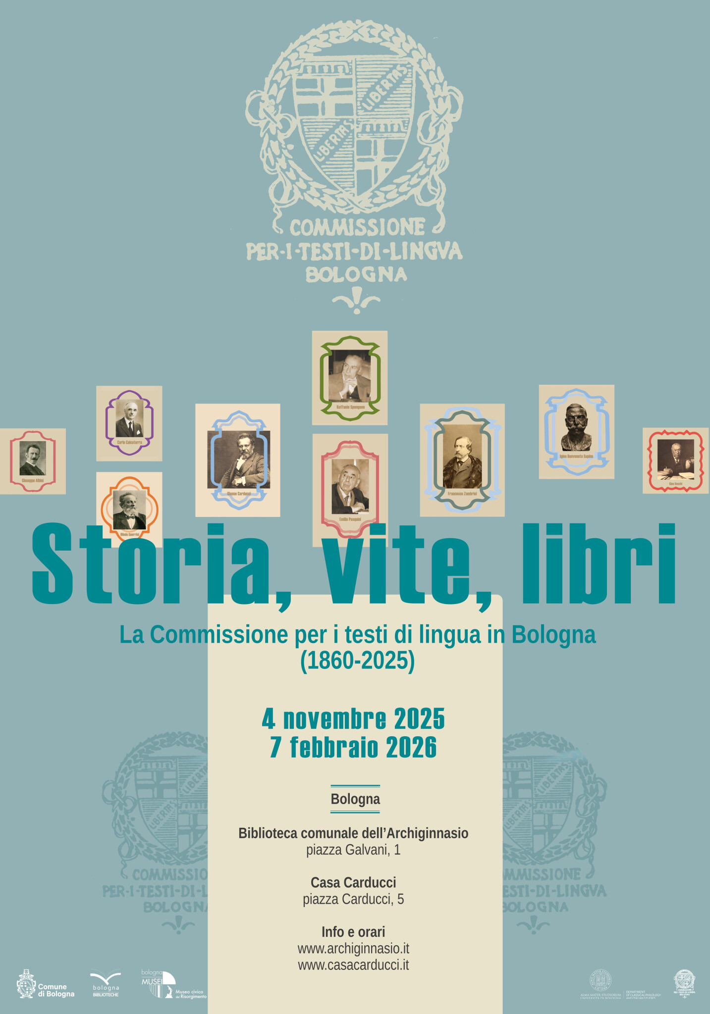 copertina di Storia, vite, libri. La Commissione per i testi di lingua in Bologna (1860 – 2025)