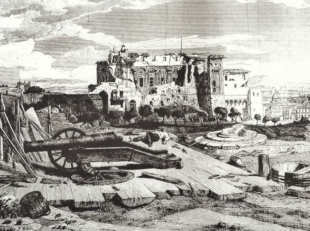 Villa Savorelli dopo la battaglia del 29-30 giugno 1849