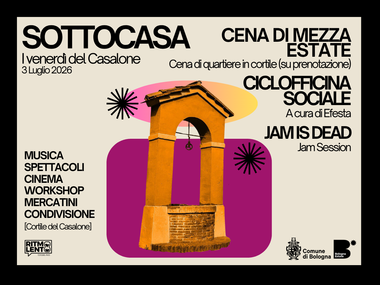 SOTTOCASA – i venerdì del Casalone | Evento del 3 Luglio