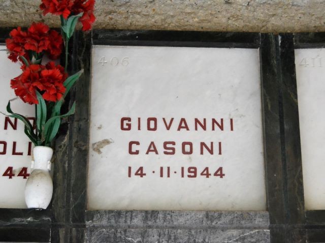 Tomba di Giovanni Casoni nel sacrario dei partigiani - Cimitero della Certosa (BO)