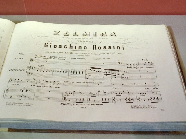 Spartito dell'opera "Zelmira" di G. Rossini