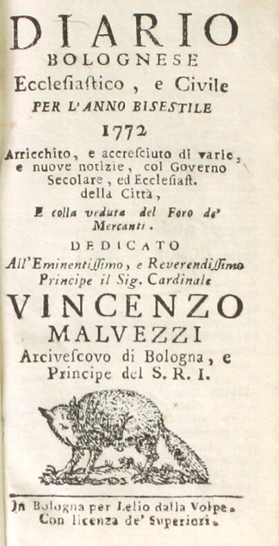 copertina di Diario bolognese ecclesiastico e civile