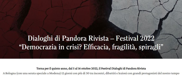 copertina di Dialoghi di Pandora Rivista - Festival 2022