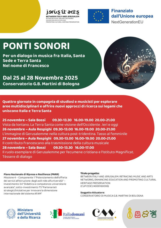 image of Ponti Sonori -Per un dialogo in musica fra Italia Santa Sede e Terra Santa. Nel nome di Francesco