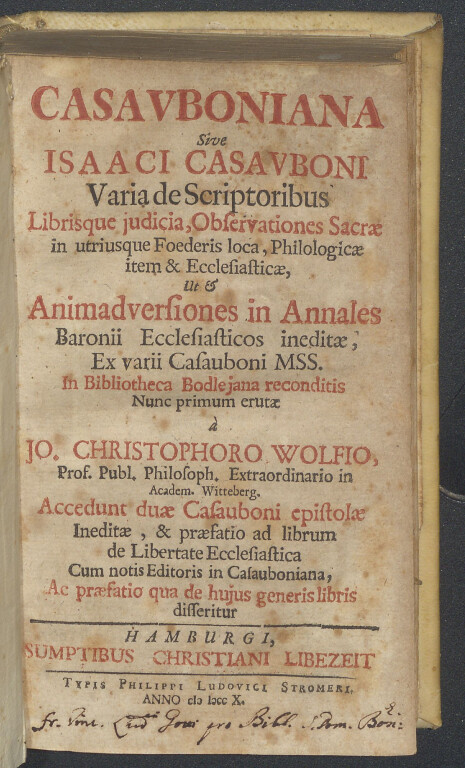 immagine di Isaac Casaubon, Casauboniana (1710)