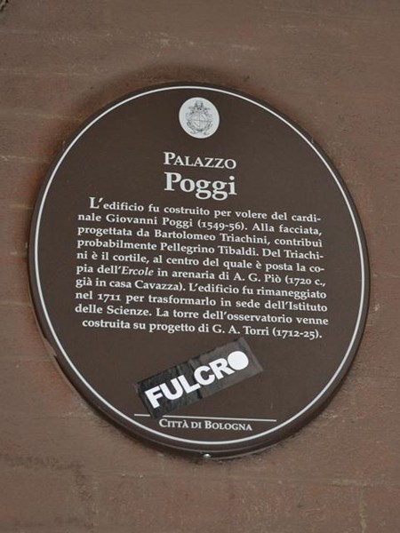 Palazzo Poggi - via Zamboni n. 31 - cartiglio