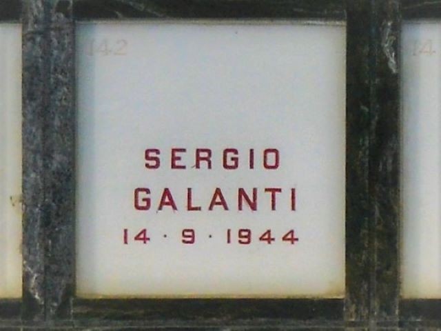 Tomba di Sergio Galanti (Rada) nel Monumento Ossario ai Caduti Partigiani della Certosa di Bologna