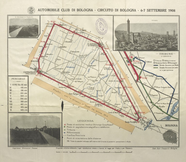 Guida programma del circuito di Bologna (1908)