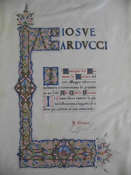 copertina di E. Fontana, Per i versi di Carducci a Ferrara, 1895