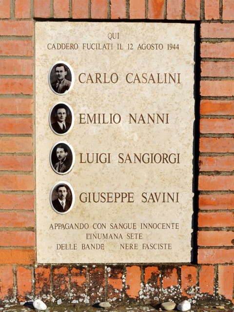 Quattro uomini fucilati dai nazifascisti al cimitero di Rivalta il 12 agosto 1944