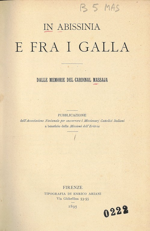 copertina di In Abissinia e fra i Galla