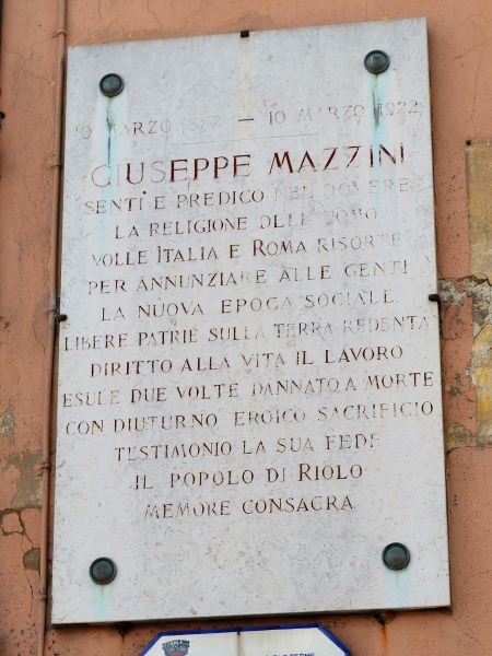 Lapide per Giuseppe Mazzini