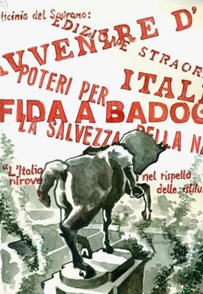 copertina di All'inizio del 1946 il cavallo è ancora al suo posto, "con le gambe del cavaliere rimastegli attaccate ai fianchi" ...