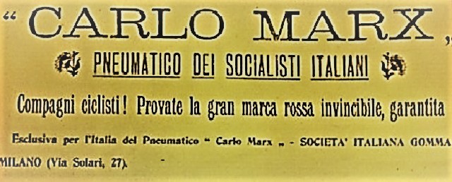 Pubblicità dei pneumatici "Carlo Marx" 