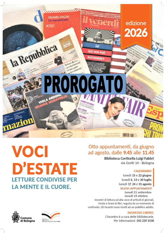 immagine di Prorogato| Voci d'estate. Letture condivise per la mente e il cuore