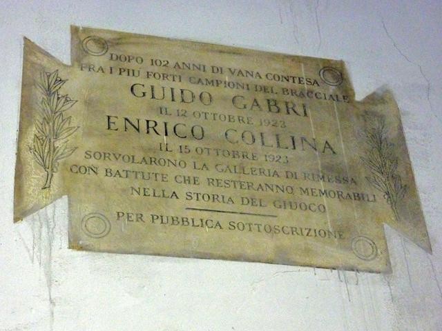 Lapide in onore di Guido Cabri e Enrico Collina