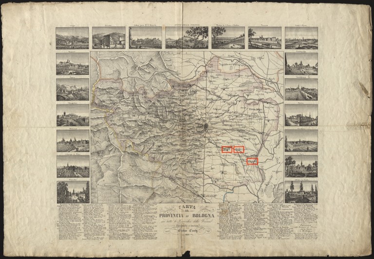 Mappa della provincia di Bologna (1850)