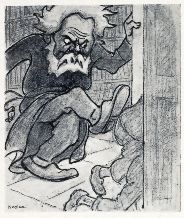 image of Giosue Carducci assesta una vigorosa pedata