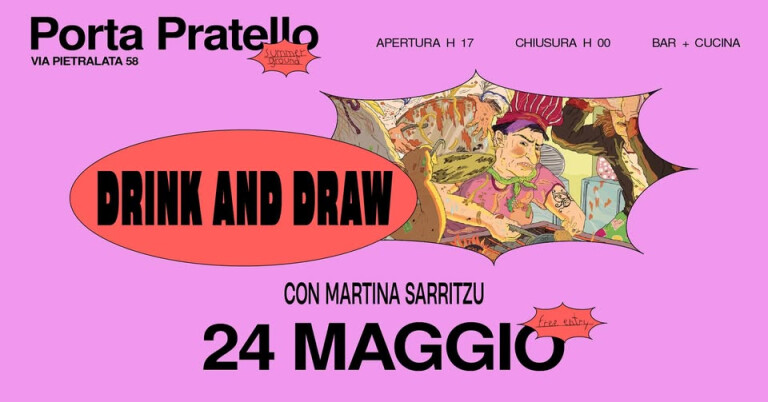 copertina di Drink and Draw con Martina Sarritzu