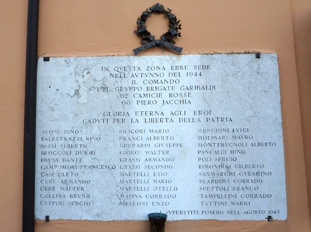 Lapide a ricordo del comando delle brigate 62 e 66 Garibaldi a Cà del Vento - Monterenzio (BO)